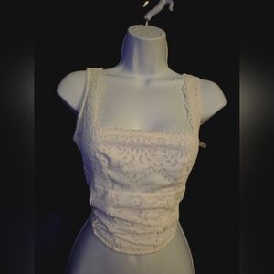 Victoria's Secret White Lace Tank Top